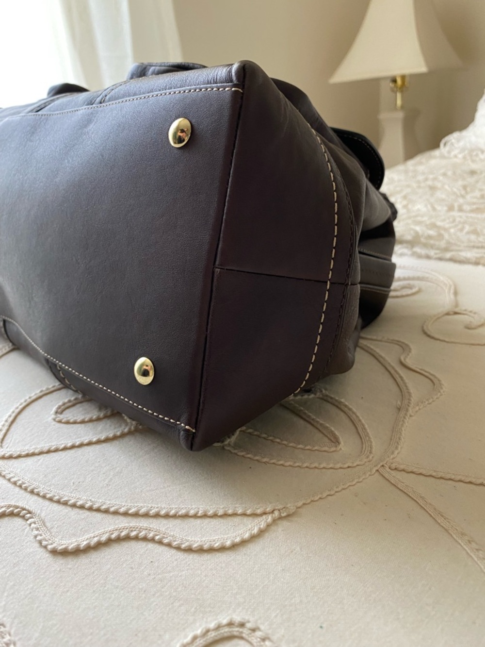 Coach Daphne Vintage Brown Braided Leather Satchel with Gold Hardware - Picture 7 of 13